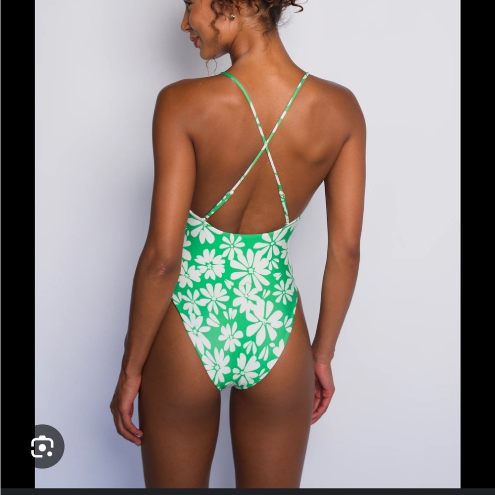 Skatie Green Floral One Piece Swimsuit